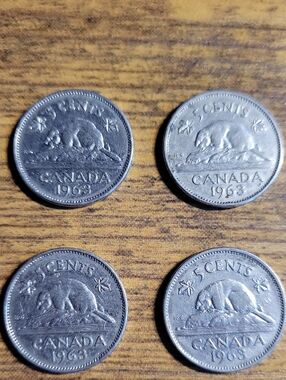 Canadian 5 Cents Coin Set (1963) - Silver Tone